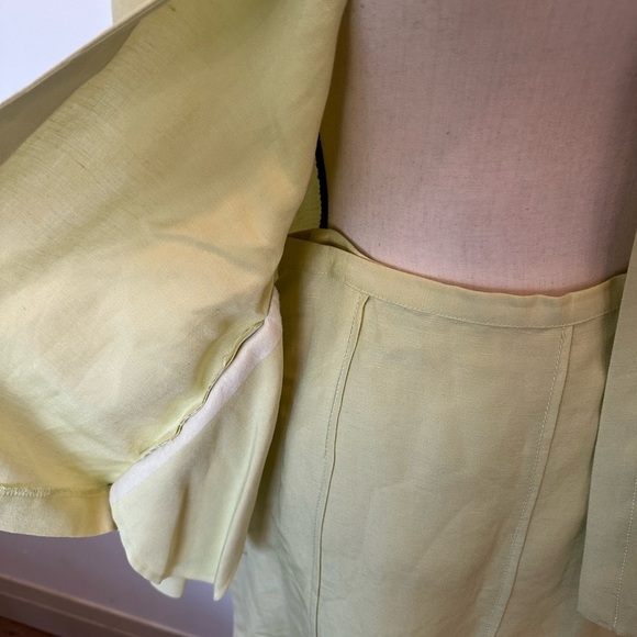 Portraits by Northern Isles Linen Green Apple Jacket and Skirt SZ  14 - Picture 4 of 11